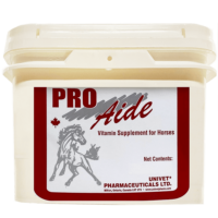 Univet pro-aide vitamin supplement products for equine use and improved performance for horses