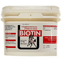 Univet biotin supplement products for equine use and improved performance for horses