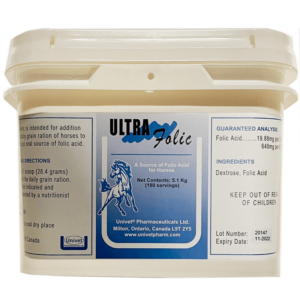 Univet Ultra-Folic supplement for horses products for equine use and improved performance for horses