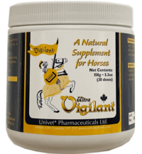 Univet ultra-vigilant natural supplement for equine use and improved performance for horses